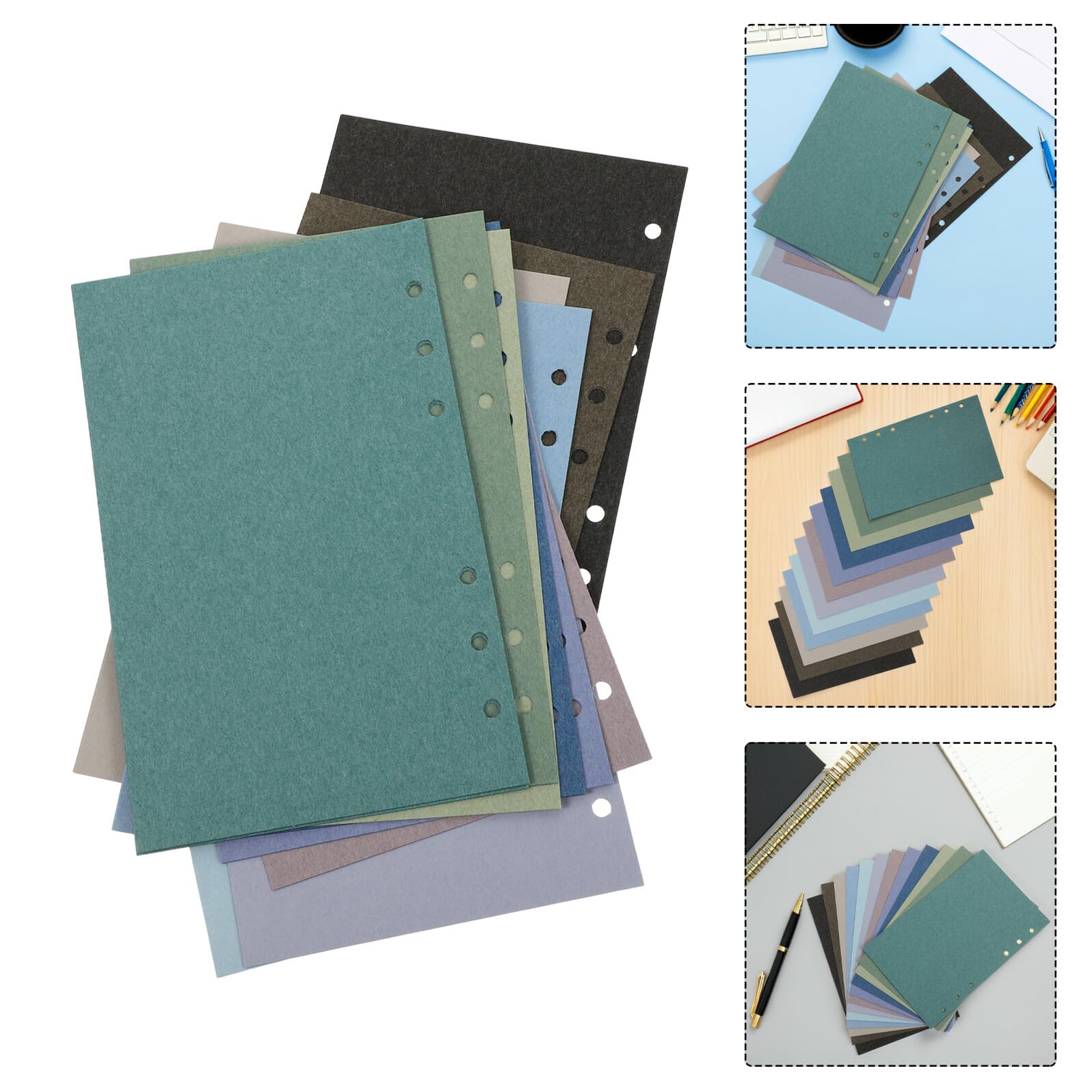 Recharges de Papier A6 à Feuilles Mobiles pour Classeur, 24 Feuilles en Papier Portable Perforations, pour Budget et Travail Couleur Aléatoire