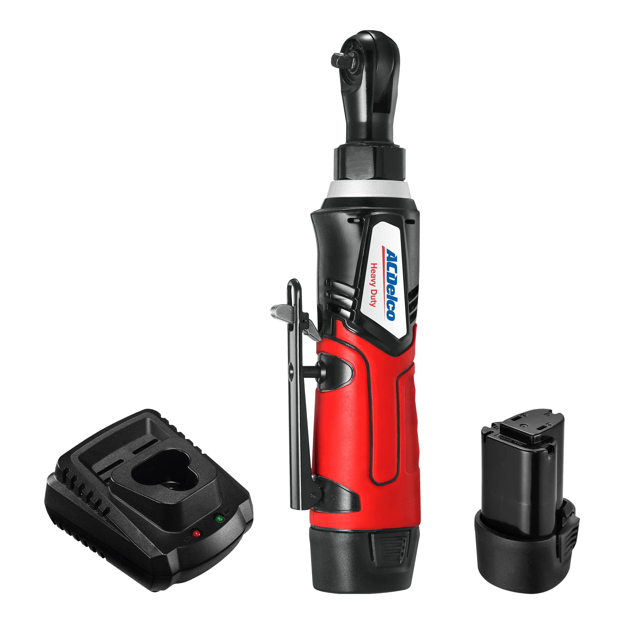 ACDelco ARW1207-P2 G12 Lithium-Ion 12V (10.8V) 1/4” Electric Cordless Ratchet Wrench Set Power Tool Kit | Tool Set Includes x2 Battery Packs & x1 Charger