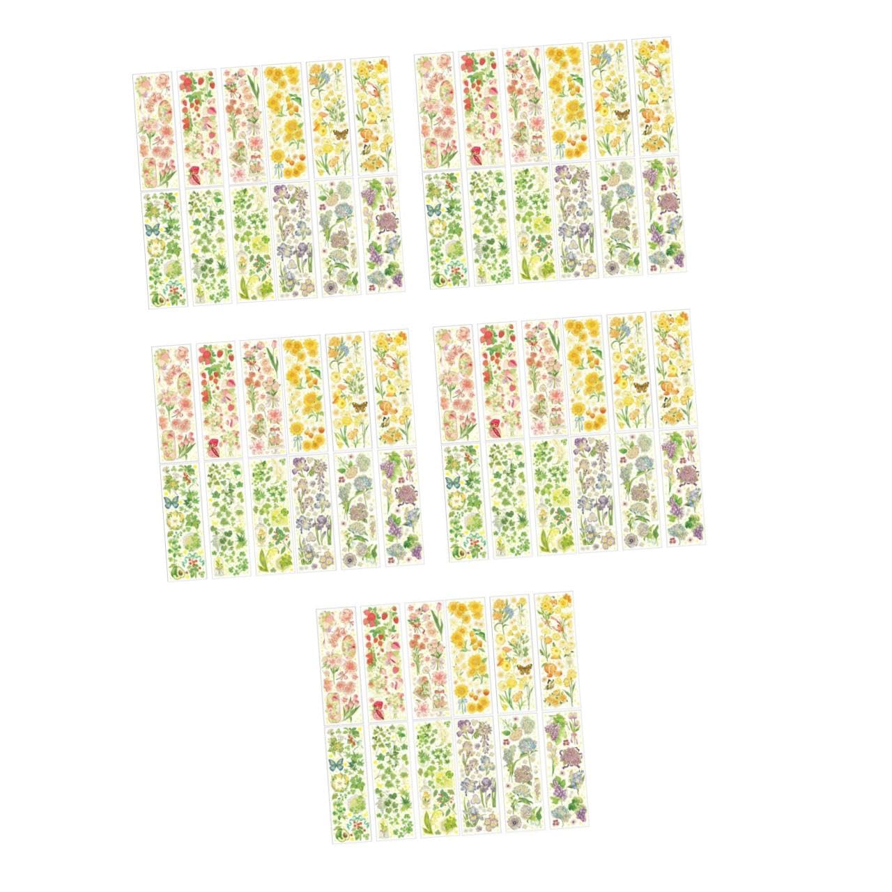 NUOBESTY 5pezzi Adesivi Floreali Retro Per Scrapbook e Decorazioni Pacchi Di Stickers Autoadesivi Pet Decorazioni Versatili Per Laptop Libri e Mobili Facile Applicazione Materiale Durevole