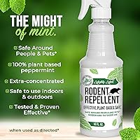 Vista 7 de Repelente de roedores con aceite de menta de Mighty Mint – Spray repelente natural para interiores y exteriores contra ratones y ratas – Fórmula