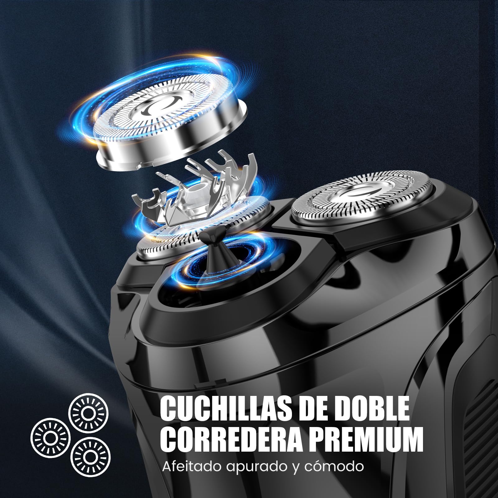 Brightup Maquinilla de Afeitar Hombre con Cabezal Flotante 4D, Afeitadora Eléctrica en Húmedo y Seco para Hombres, Recortador de Barba Impermeable IPX6, Carga USB-C y Recorte Emergente