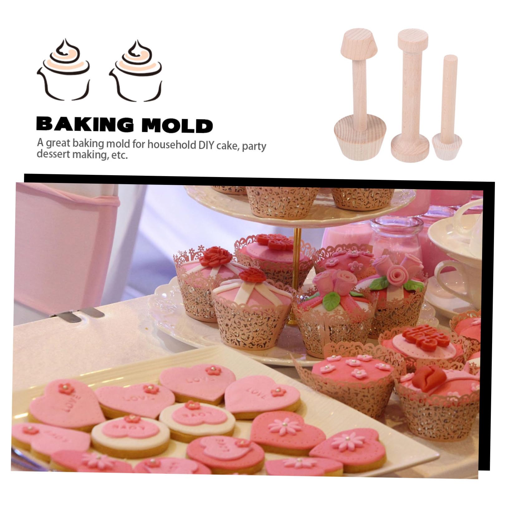 Alipis 9piezas Molde De Tartas De De Madera De Herramienta De Horneado Antiadherente Para Cocinas Pastelerías y
