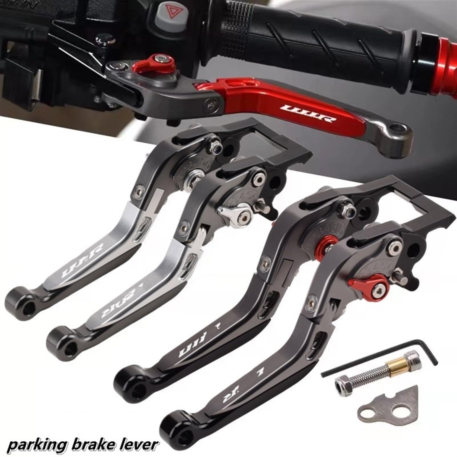 Motocykl CNC Regulowane Składane Wysuwane Sprzęgło Dźwignia Hamulca Uchwyt Parkingowy Blokada Dla YAMAHA UHR 125 150 UHR125 UHR150 (Color : 6)