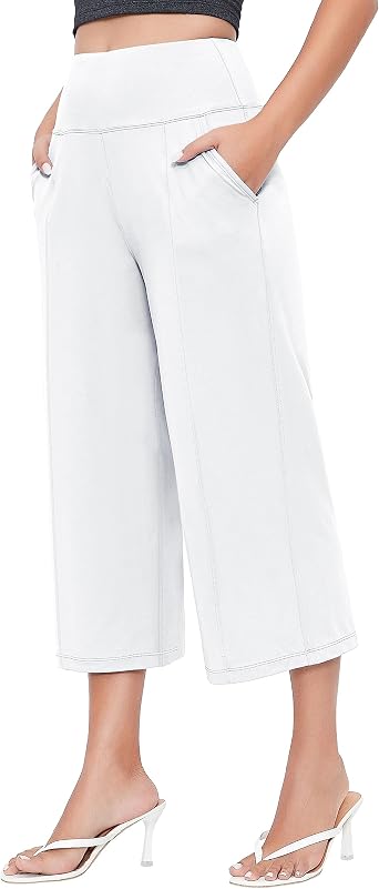 BUBBLELIME Womens Bootleg Yoga Capris Pants High Waist Workout Lounge Flare Crop Pants with Pockets