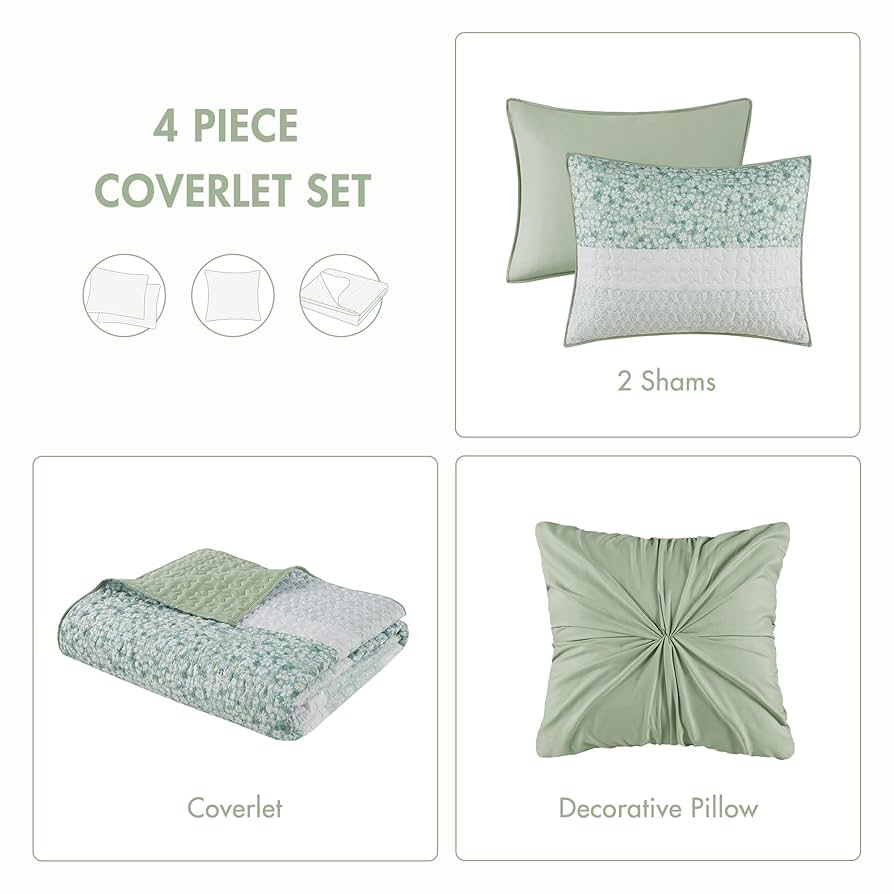 Amazon.com: Madison Park Quilt Set, Seersucker Floral