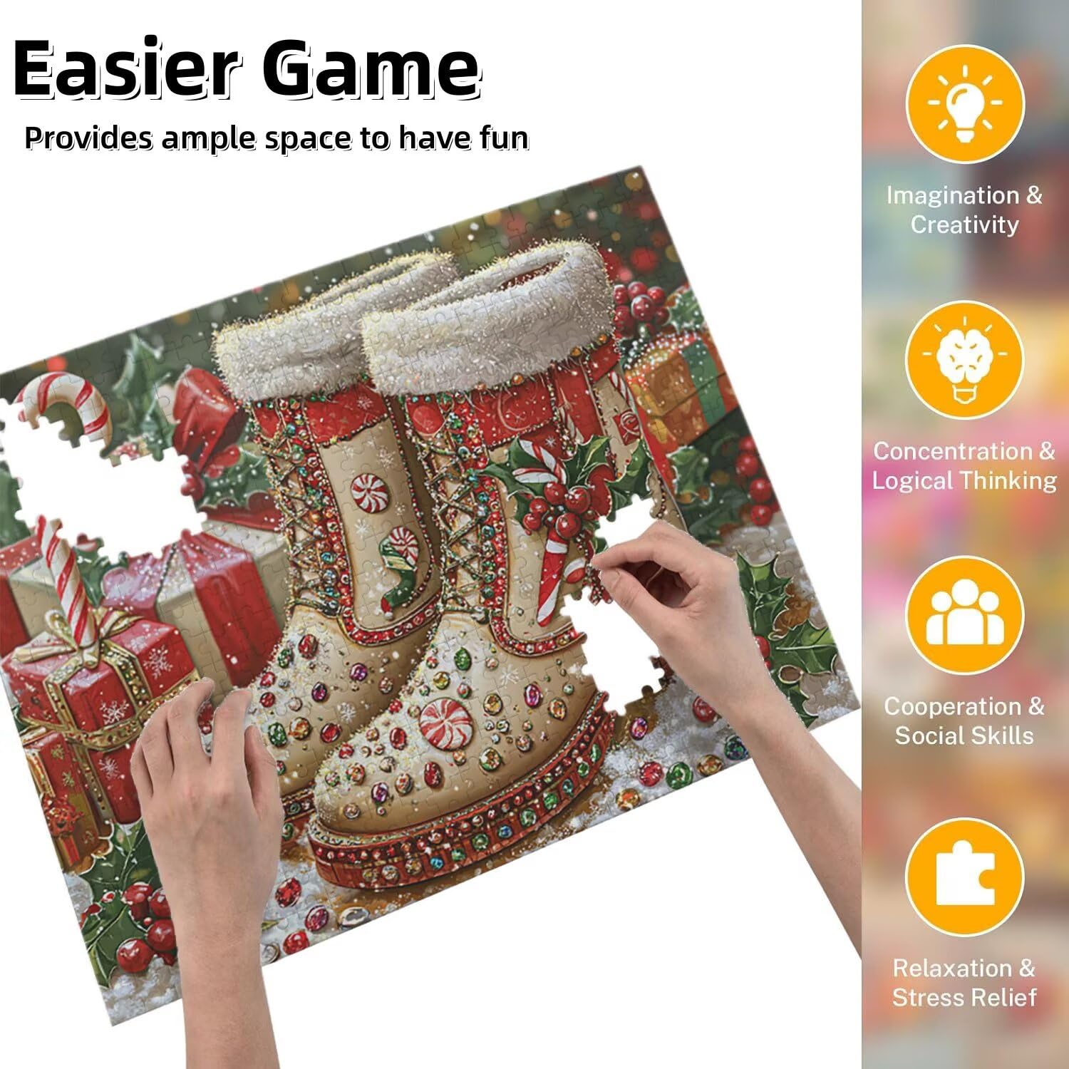Jigsaw Puzzle, 6000 Pezzi Puzzle Classici, Natale Puzzle Rilassamento Intelligence, Mpossibile Difficile Puzzle Impegnativo per Adulti Puzzle Gioco Familiare, Regalo per Amore Amico Scarpe fr0-394