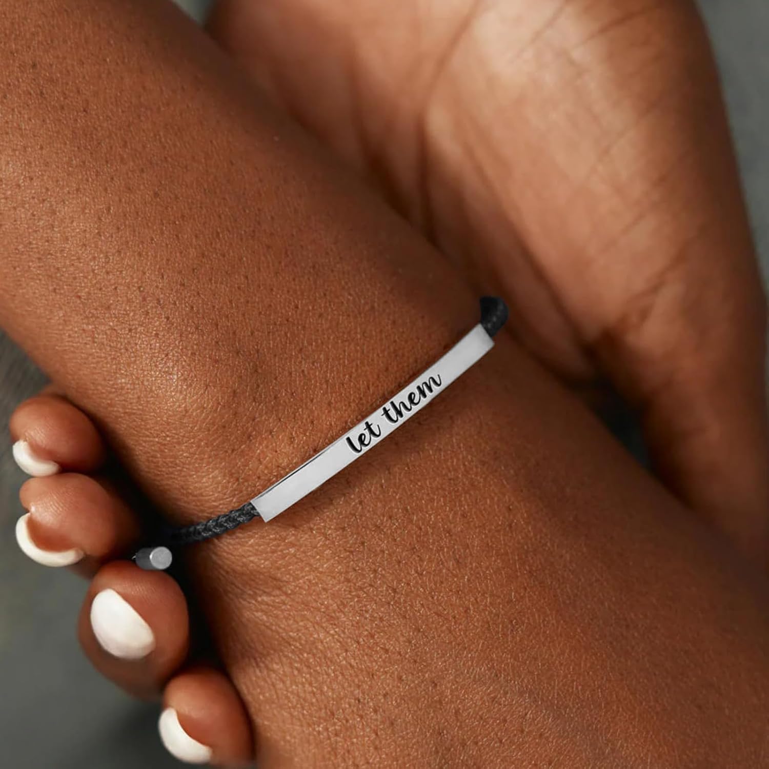 72ore Let Them Bracelet for Women Inspirational Bracelets Adjustable Braided Rope Engraved Bracelet Inspirational Gifts for Women Trendy - Image 3