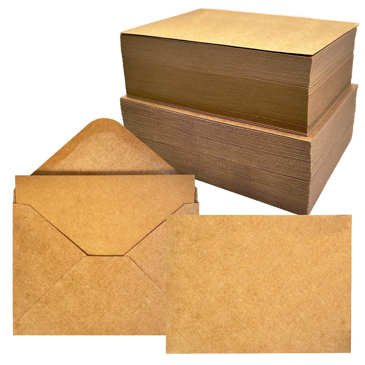 100 Pack Blank White Cards And Envelopes, Goefun 5 X 7 Folded Cardstock And A7 Envelopes Self Seal With Clear Cello Bags For Invitations, Wedding, Birthday And DIY Greeting Cards