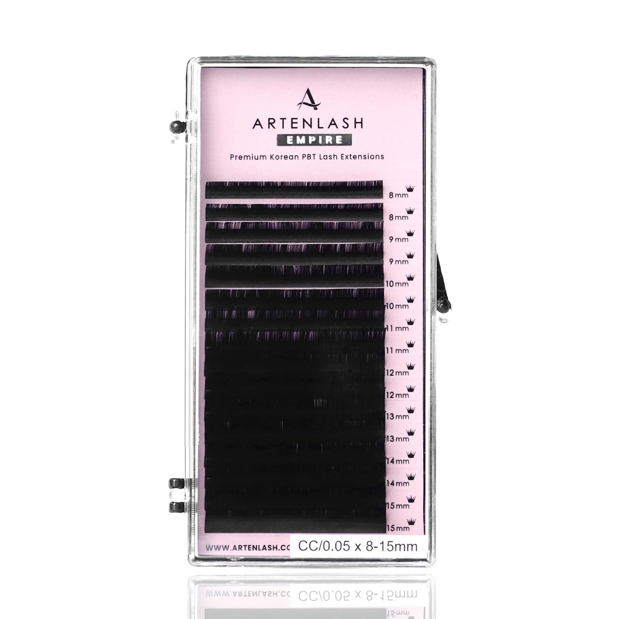 Artenlash Mink Lash Extensions Korean PBT Mink Mixed Lengths JC C CC D Curl Professional Lash Artists Velvet Lash (CC-0.07-Mix (8 to 15mm))