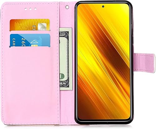 Miniatura 3 de ONV Funda tipo cartera para Xiaomi Poco X3 NFC, funda de teléfono con patrón de animales con soporte para tarjetas, funda de cuero con cierre