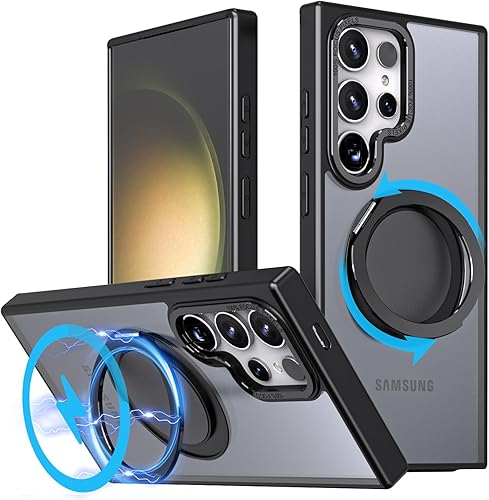 CMYFUTNG Funda magnĂ©tica para Samsung Galaxy S23 Ultra, prueba de caĂdas de grado militar compatible con MagSafe Parte trasera dura semidansparente CMYFUTNG Funda magnĂ©tica para Samsung Galaxy S23 Ultra, prueba de caĂdas de grado militar compatible con MagSafe Parte trasera dura semidansparente