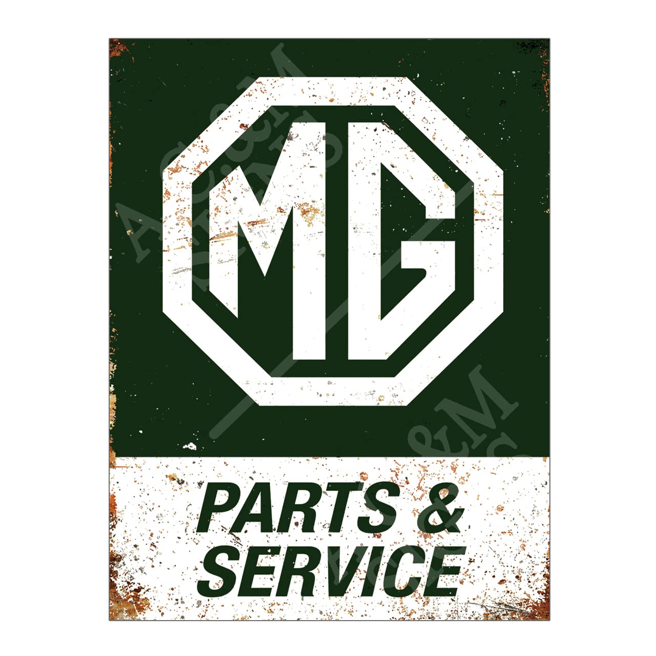 Garage Metal Sign Plaque, MG Parts & Service, 8x6in
