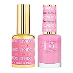 DND DC Gel Polish Set, Pink Collection, UV/LED GelPolish and Air Dry Nail Lacquer, Matching Chip-Free Polish Duo, 129 Jazzberry Jam, 0.5 Fl Oz Each