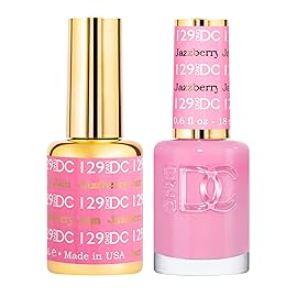 DND DC Gel Polish Set, Pink Collection, UV/LED GelPolish and Air Dry Nail Lacquer, Matching Chip-Free Polish Duo, 129 Jazzberry Jam, 0.5 Fl Oz Each