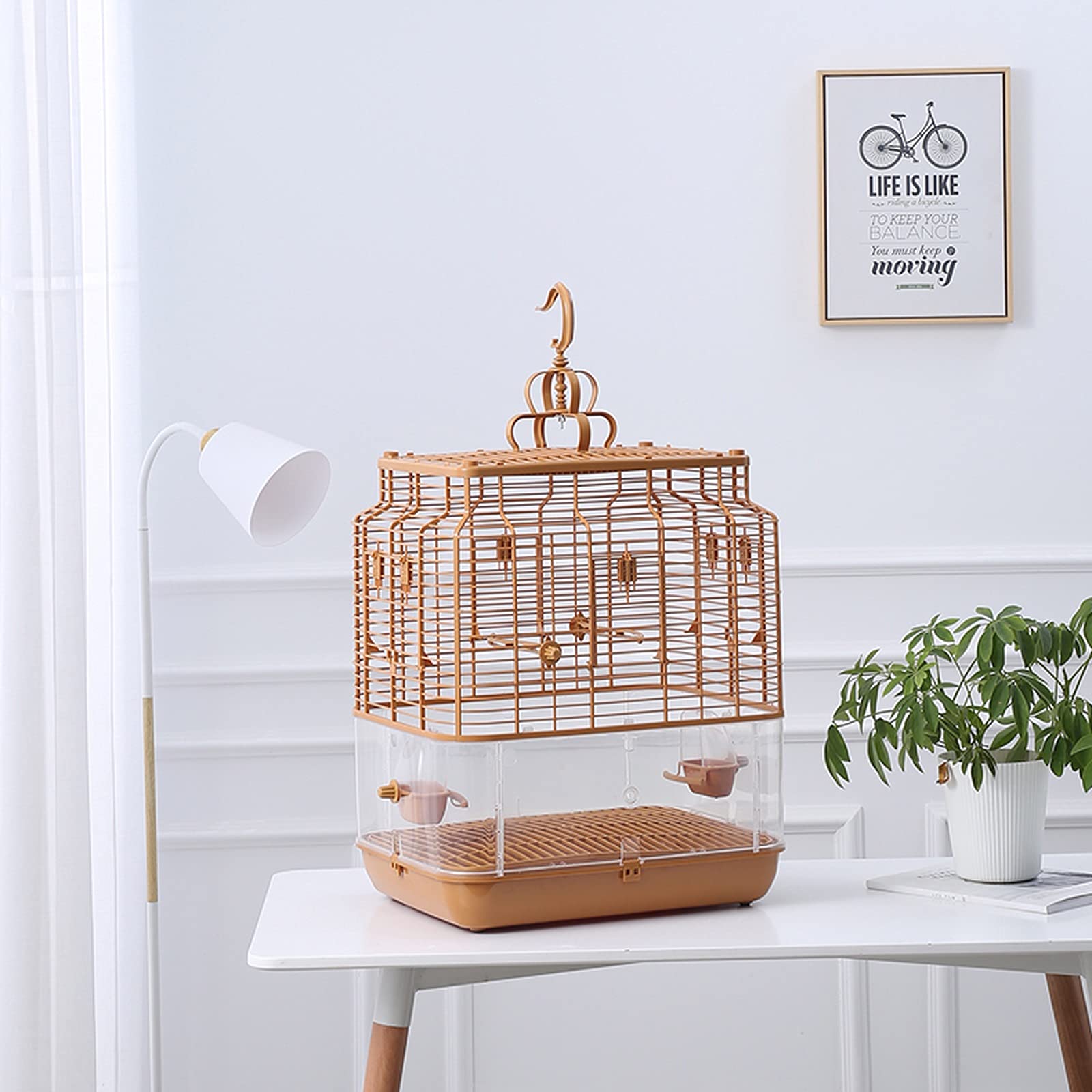 Gabbia Voliera Appeso Gabbia per Uccelli con Alimentatore, Plastic Square Birdcagges House Facile da assemblare Carrier Bird per Birds Piccoli Canarini BirdsBirts Green Wacca Conure Bird Cage