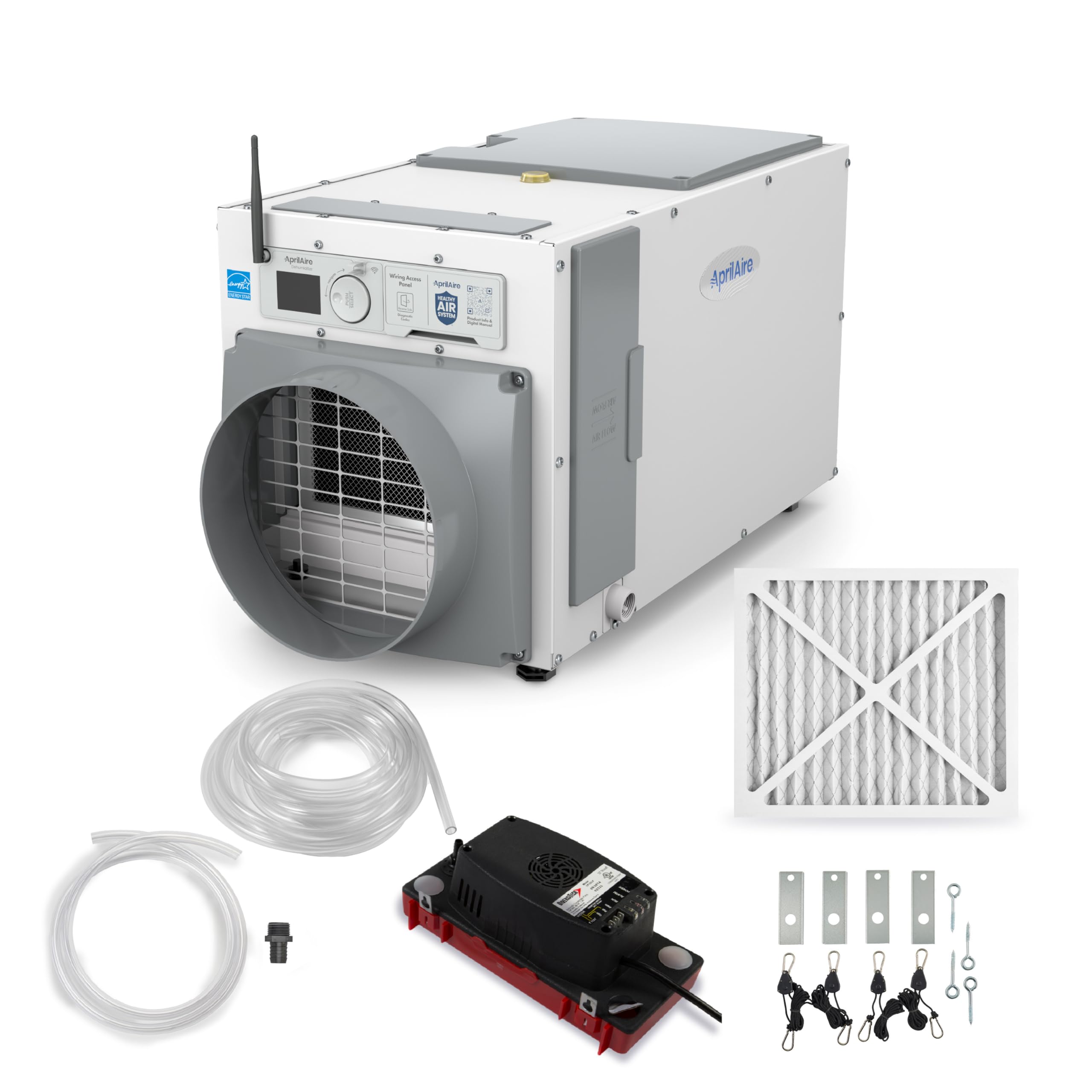 AprilAire E080W Smart Wi-Fi Whole-House Dehumidifier 80-Pint ENERGY STAR Commercial Dehumidifier for Basement Crawl Space Home up to