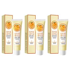 Fruit Flavored Toothpaste 3-Pack Deep Clean Formula Aids in Stain Removal Fresh Breath for Oral Care Routine Orange