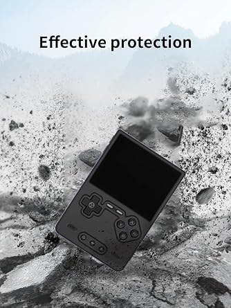 Case for Trimui Brick Handheld Game Console,BOVUGAC Silicone Soft Protective Shockproof Cover for Trimui Brick 3.2-Inches Display Game Console with Lanyard-Black