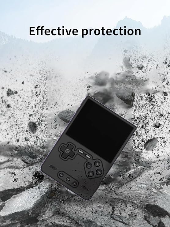 Case for Trimui Brick Handheld Game Console,BOVUGAC Silicone Soft Protective Shockproof Cover for Trimui Brick 3.2-Inches Display Game Console with Lanyard-Black