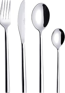 ANNOVA 24 Piece Silverware Set, Service for 6, Premium Forged Stainless Steel Tableware Kitchen Flatware Set Utensils, Includes Dinner Knives, Forks, Spoons, & Dessert Spoons