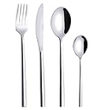 ANNOVA 24 Piece Silverware Set, Service for 6, Premium Forged Stainless Steel Tableware Kitchen Flatware Set Utensils, Includes Dinner Knives, Forks, Spoons, & Dessert Spoons