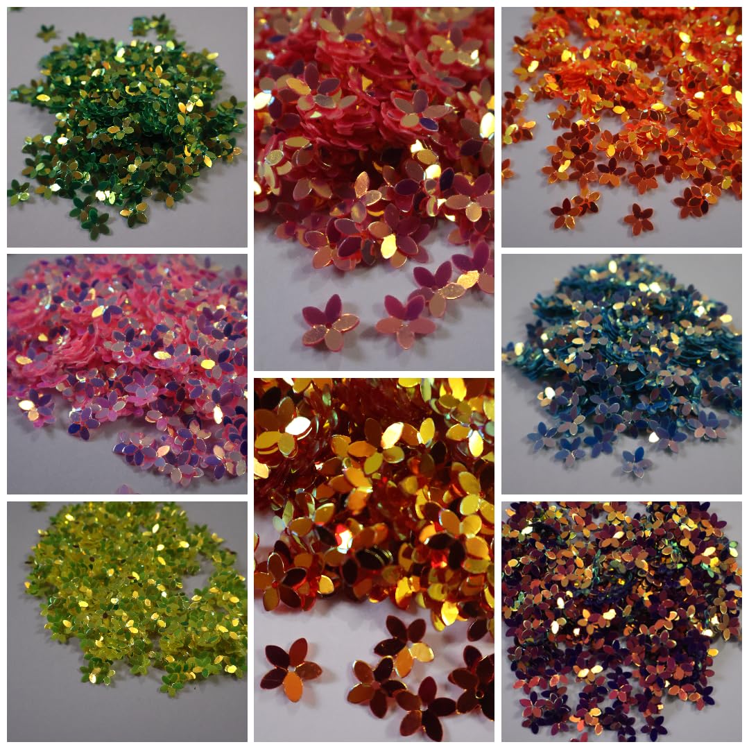 SPS MARKETING Double Sided Sequins Sitara for Craft and Embroidery (Mixed Color Rose,Violet,Yellow,Green,Blue,Orange,Maroon - Weight 100g)