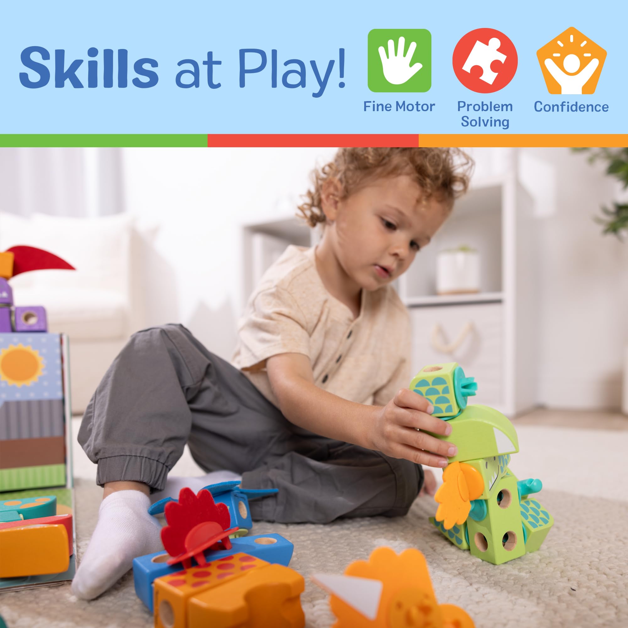 Melissa & Doug Dinosaur Block Set - Build & Play! -6 Melissa & Doug Dinosaur Block Set - Build & Play! -6