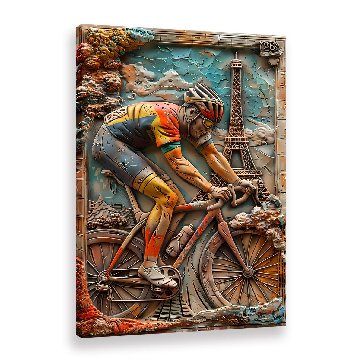 Tableau de bicyclette Paris Tour Eiffel impression sur toile haut de gamme