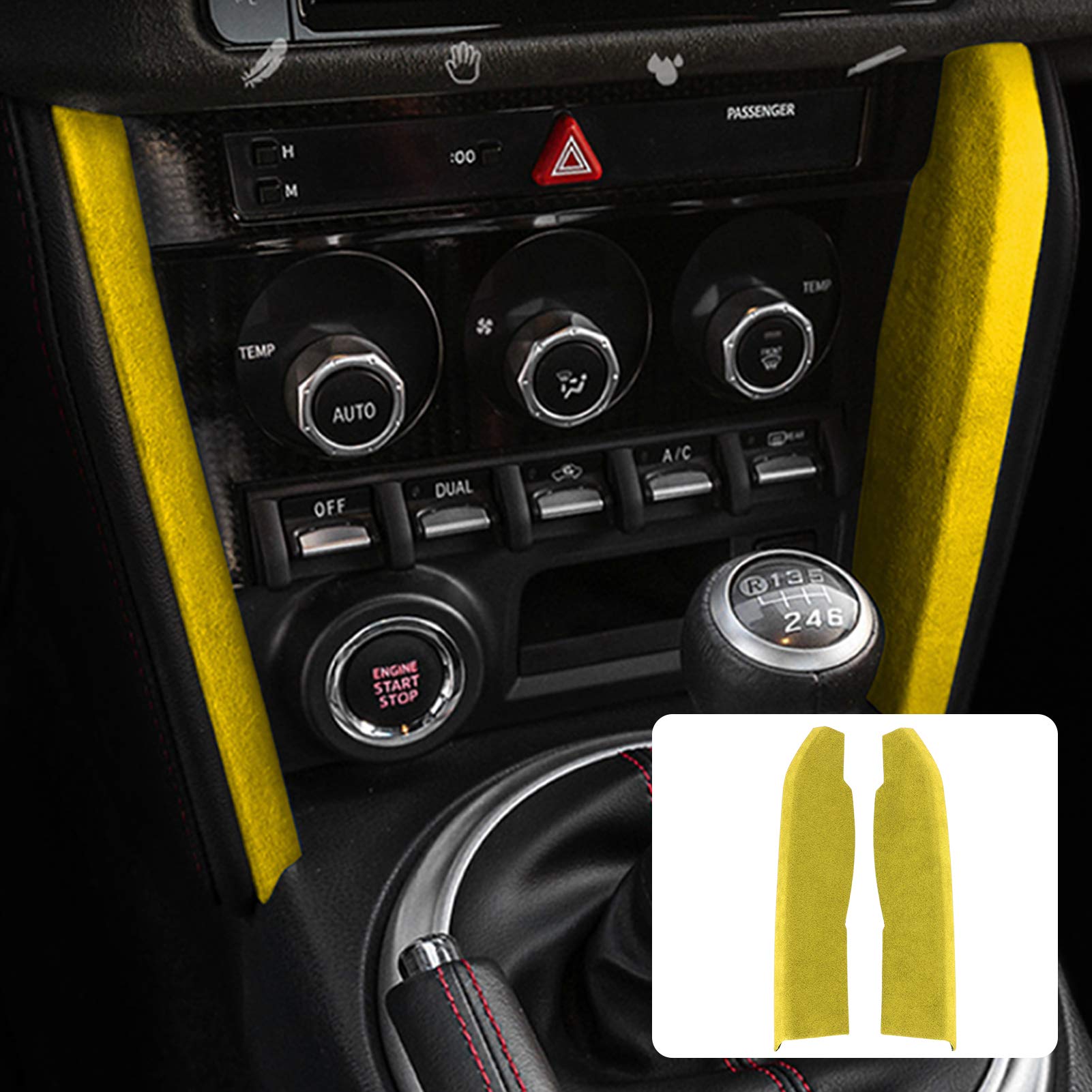 Strisce Decorative in Suede per Consolle Centrale 2mm 2 Pezzi Compatibili 2013-2020 Protezione Interni Auto Adesivi Auto