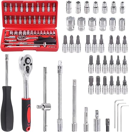 MLD Screwdriver and Socket Set Automobile Tool Kit Set 46 Pieces - DPKS-884 (multicolor)