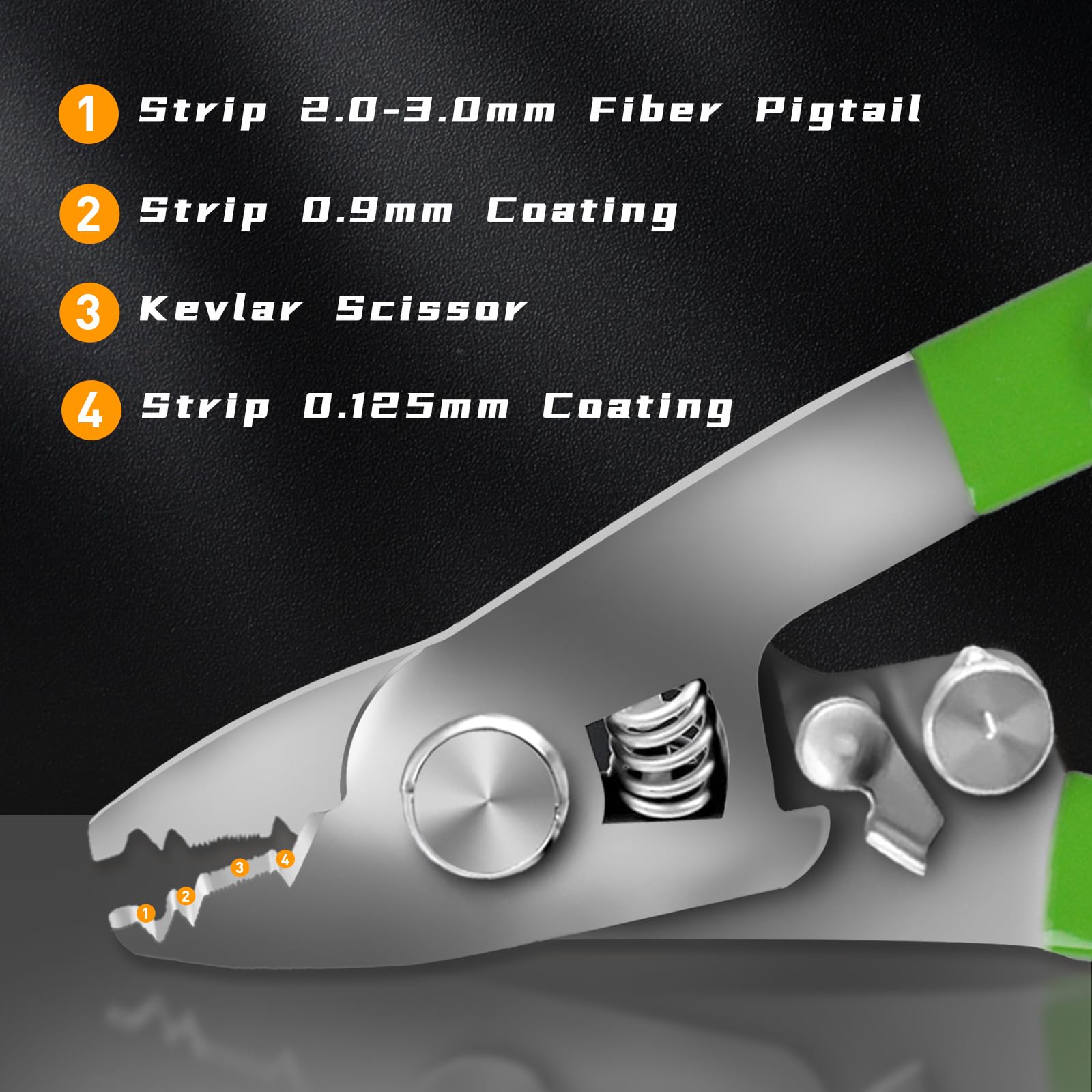 Elfcam® - 4 Cuts in 1, Stripping Pliers and Kevlar Scissors for Fiber Optic FTTH Professional Tool for Technicians - Image 3
