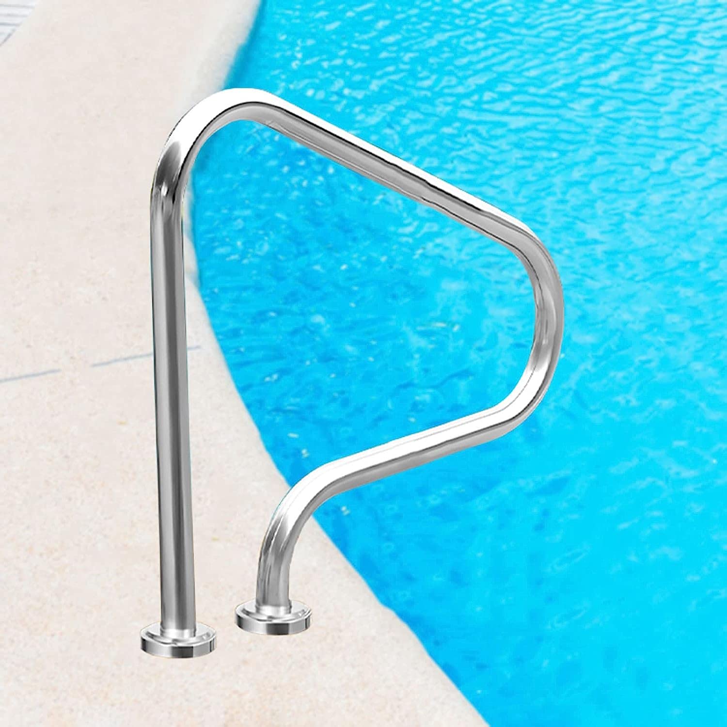 MSHGSKU Swimming Pool handrails Swimming Pool Handrail | 80x80cm/31.5"x31.5" | Stainless Steel Pool Railing with Quick Mount Base | Pool Slides for SPA