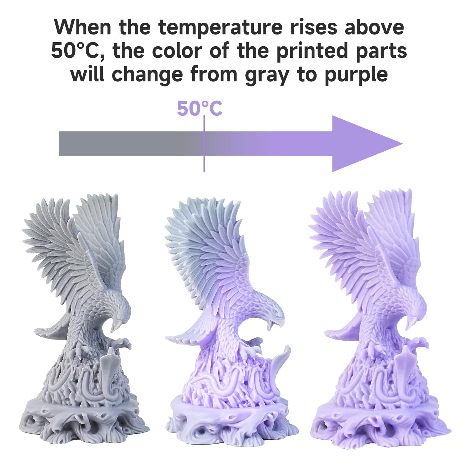 GratKit Thermochromic Resin - 1kg Thermochromatisches 3D-Drucker Harz, 405nm UV-härtendes Resin für LCD-3D-Druck, wechselt von Grau zu Violett, 1000g