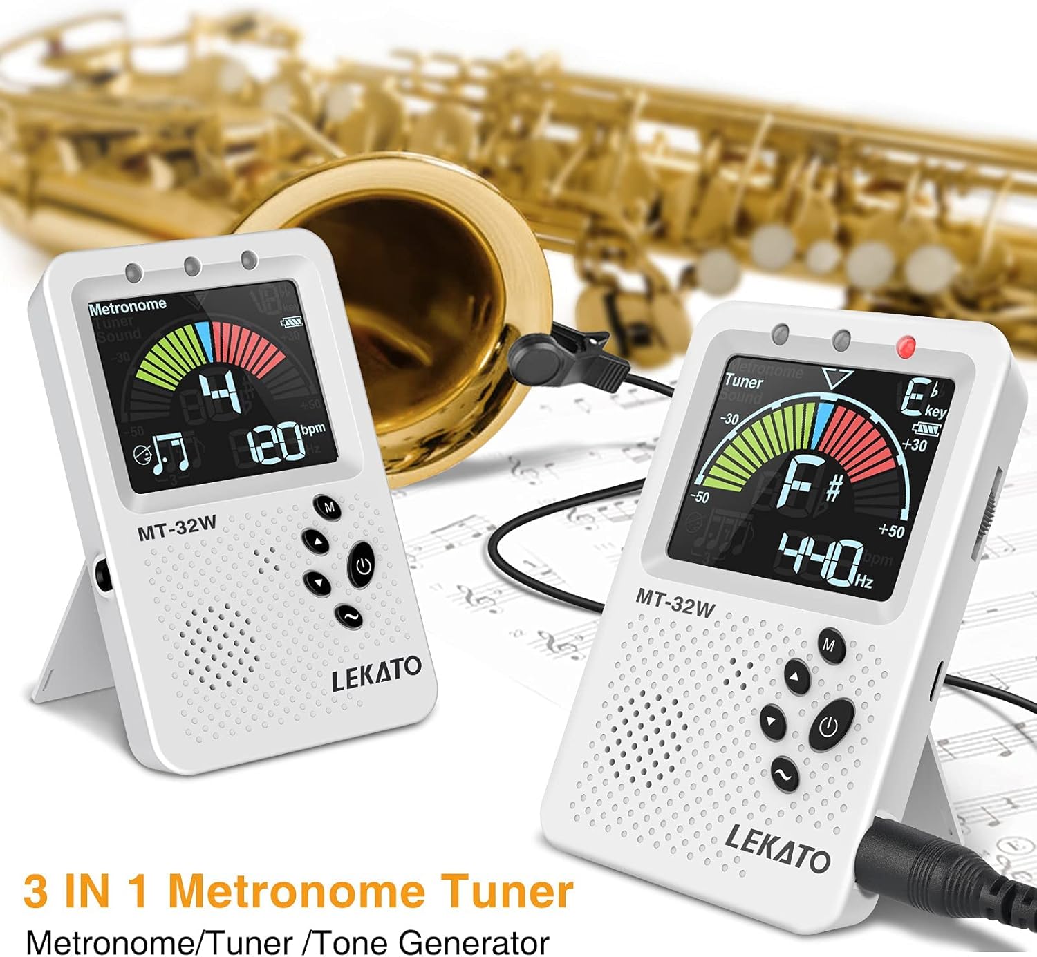 Buy Metronome Tuner, LEKATO Rechargeable 3 In 1 Metronome for Guitar