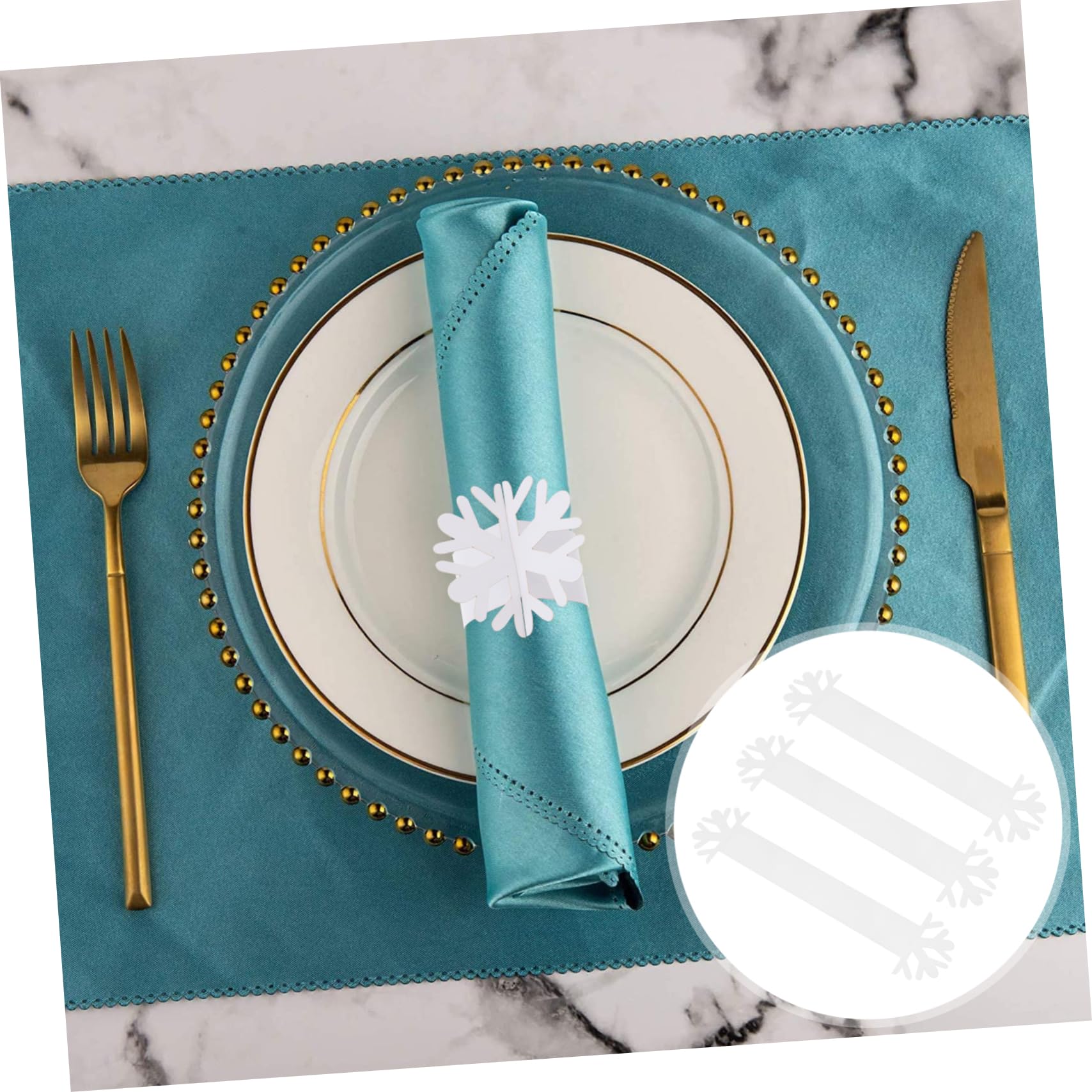 TOPBATHY 160 Pz portatovagliolo anello fibbia tovagliolo anello tovagliolo fiocco di neve casette natalizie casette di natale decorazioni per tovaglioli fibbia per tovaglioli da festa Carta