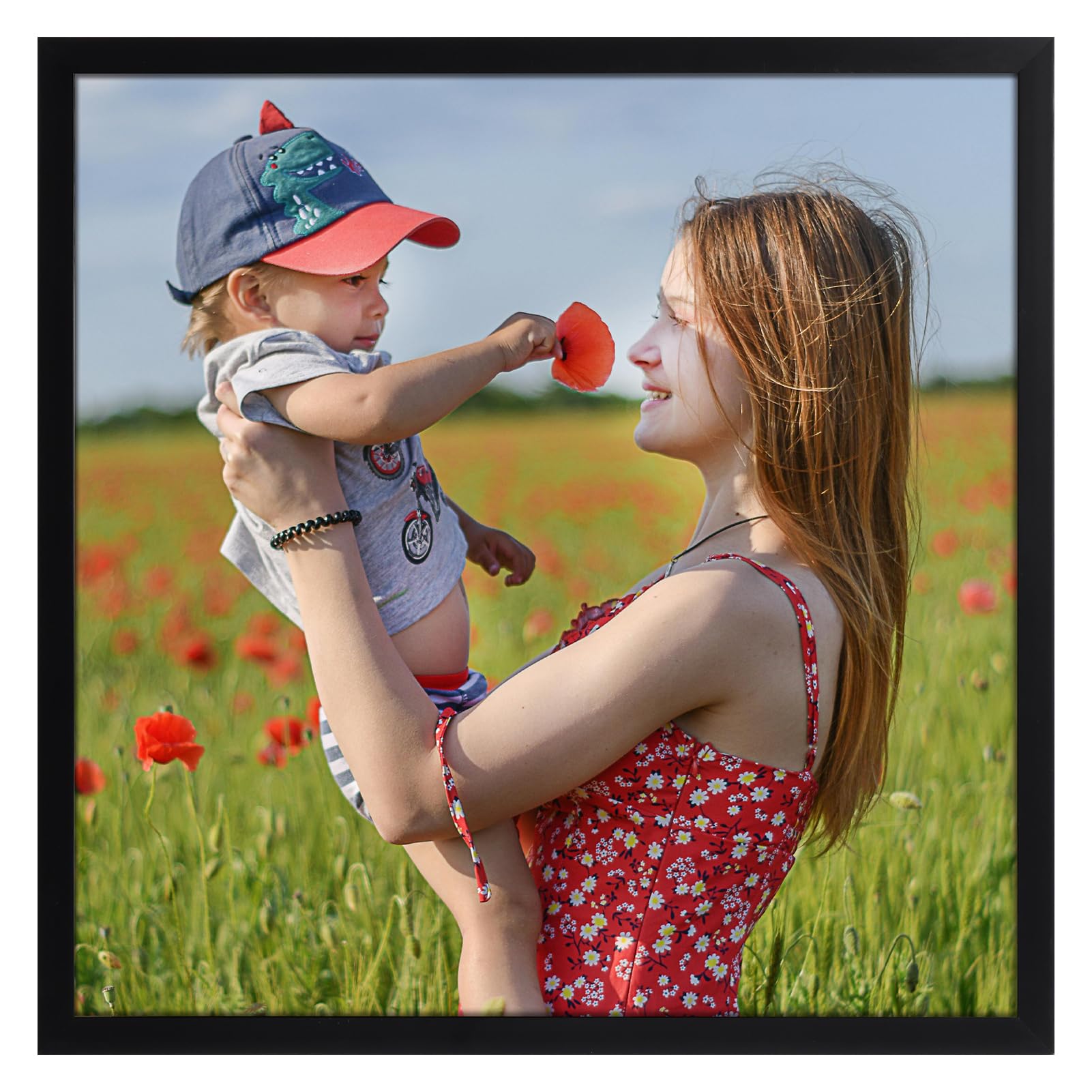 Vasemouh 12x12 Photo Frame Black, Single 30x30cm Square Picture Frame Horizontal or Vertical Wall Mounting and Tabletop Display for Home, Office, Gallery