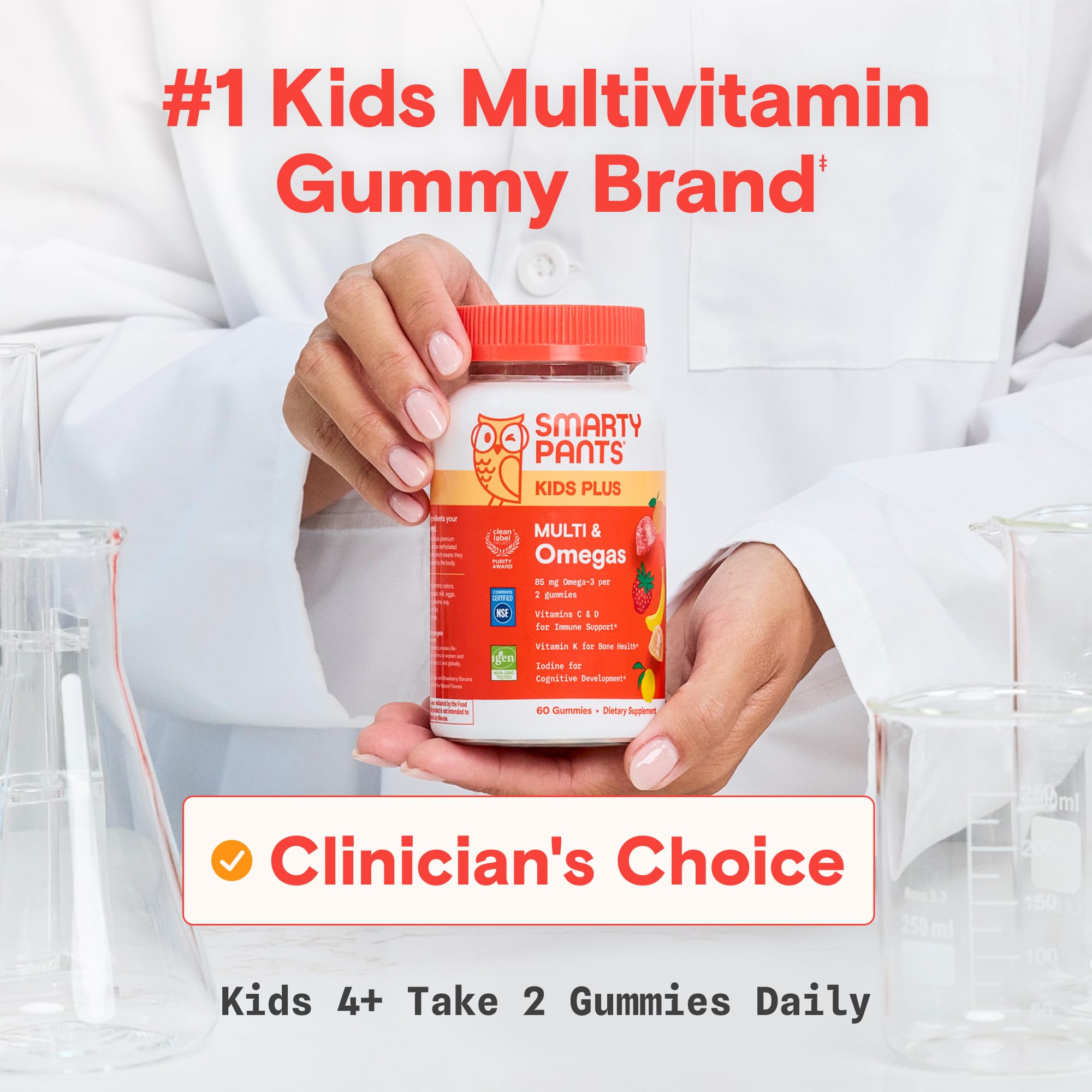 SmartyPants Kids Multivitamin Gummies, Vitamin D & C, Omega 3, Zinc, 60 Ct view 6