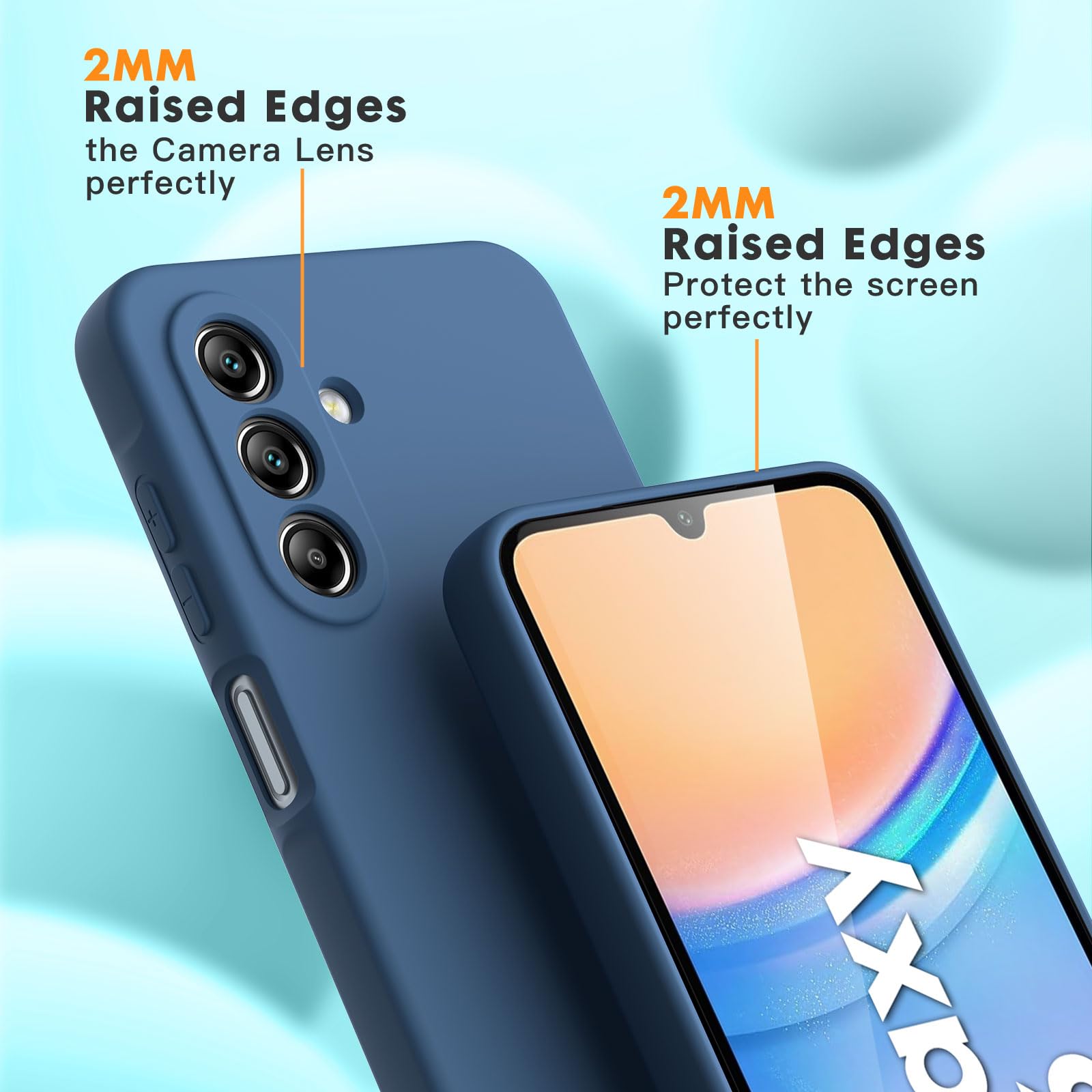 Vansdon Cover Compatibile con Samsung Galaxy A26 5G, Gomma Gel di Silicone Liquida Antiurto Custodia - Blu