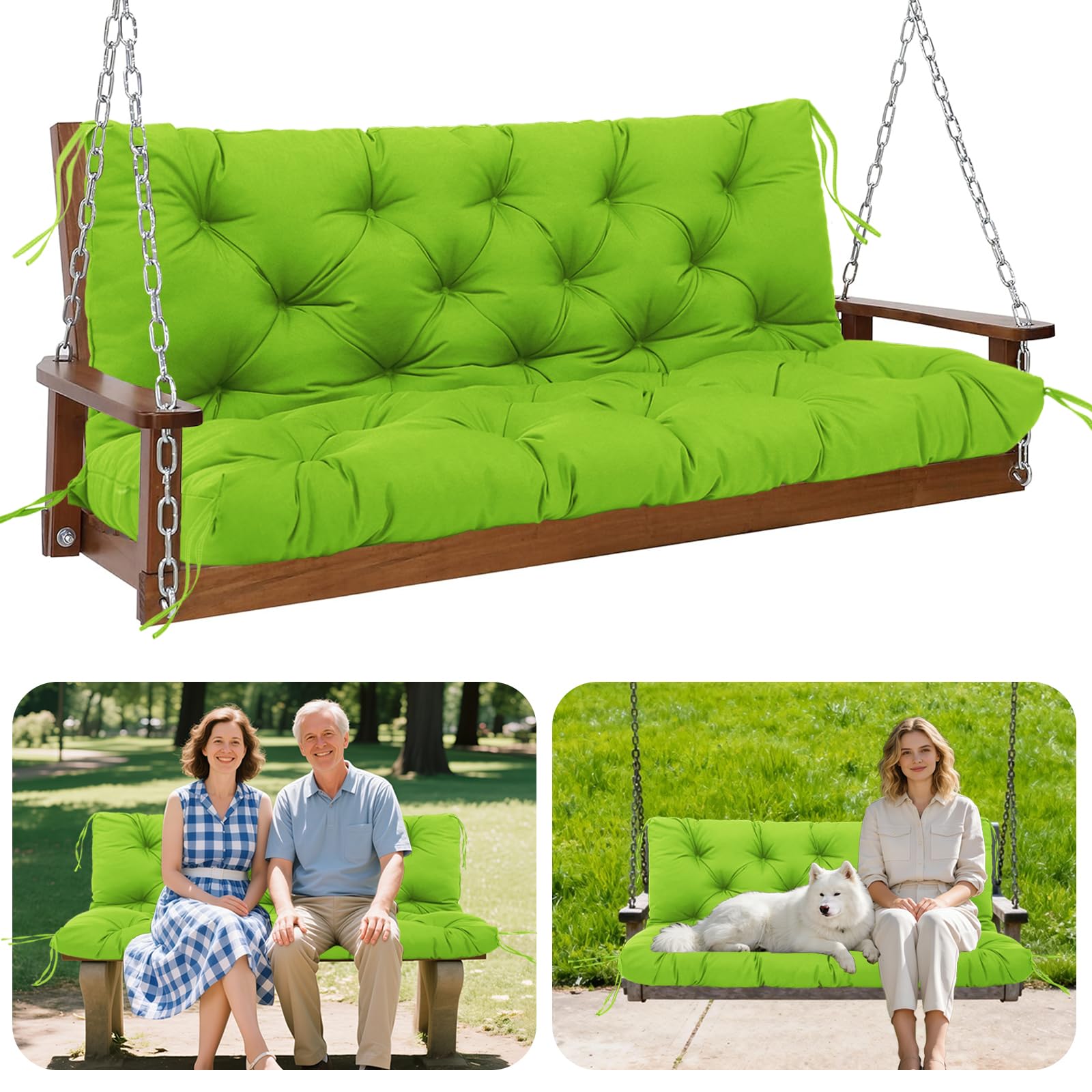 GPCHZM Hollywoodschaukel Auflage 180cm Wasserdicht Gartenbank Auflage Verdickt(12.5cm) Mit Rückenlehne Schaukelbank Auflage für Hollywoodschaukel Sitzbank Gartenbank Terrasse Hinterhof Rasen Veranda