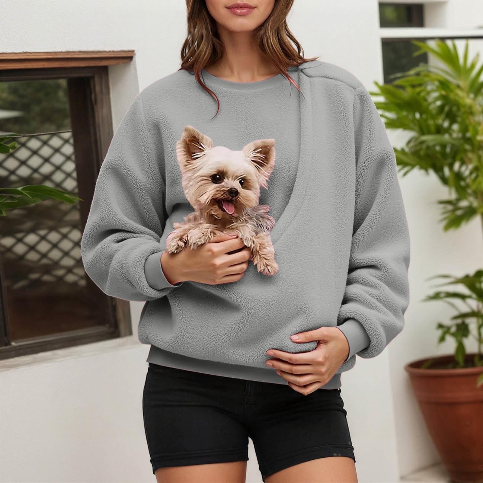 Genérico Sudadera sin Capucha con Bolsillo para pequeños y medianos Forro Polar Delantero Acogedor diseño y Liso para Uso Diario en otoño e Invierno