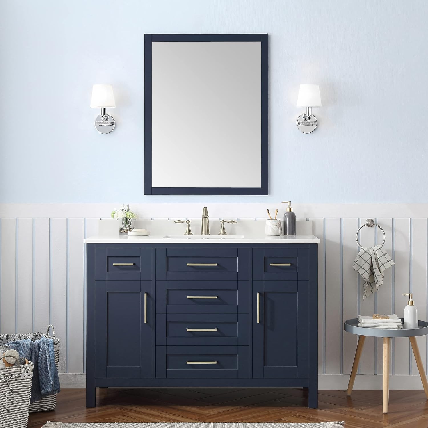 Ove Decors Maya 28 x 36 in. Rectangular Wall Mount Mirrors in Midnight Blue