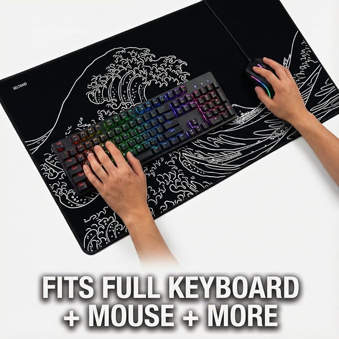 Gaming Mouse Pad Premium Japanese Wave XL – 35.4x15.75 miniatura 2