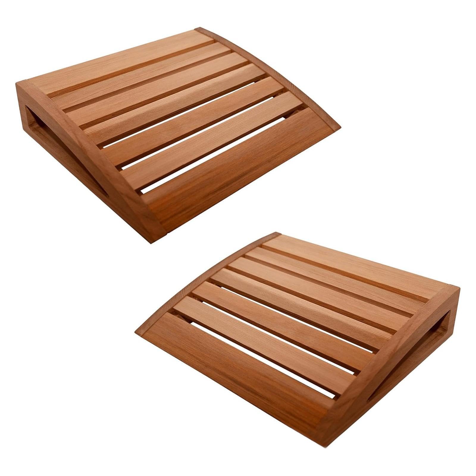 LOVIVER Holzkopfstütze Sauna Saunakissen Holzkissen Ausstattung Ergonomische Holzstütze Nackenstütze für Damen Herren, Baden, Winter