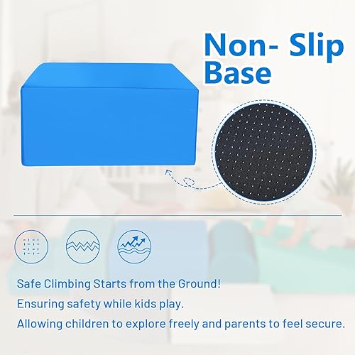 Miniatura 5 de Juguetes de escalada de cuero sintético suave de 6 piezas para bebés, bloques de escalada de espuma para niños pequeños en interiores, juego de