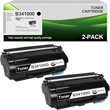 B341000 Toner Cartridges 2-Pack - Compatible B3340 B341000 Black Toner Cartridges Replacement for Lexmark B3340dw B3442dw MB3442adw Printer