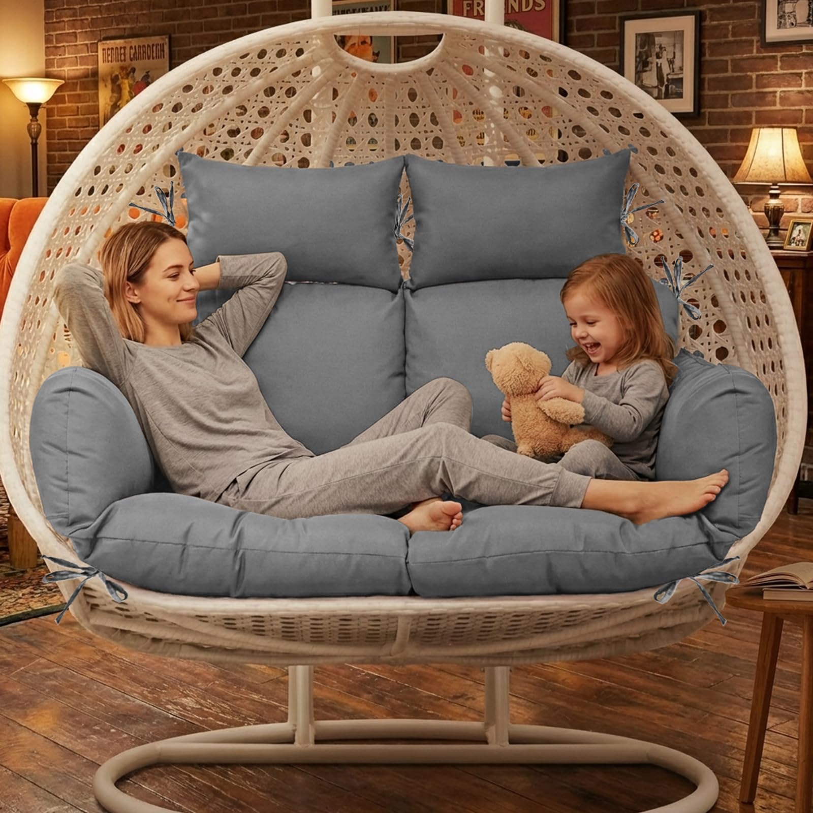 Photo 1 of Cuteripe Double Egg Chair Cushion - Oversized, Weather-Resistant