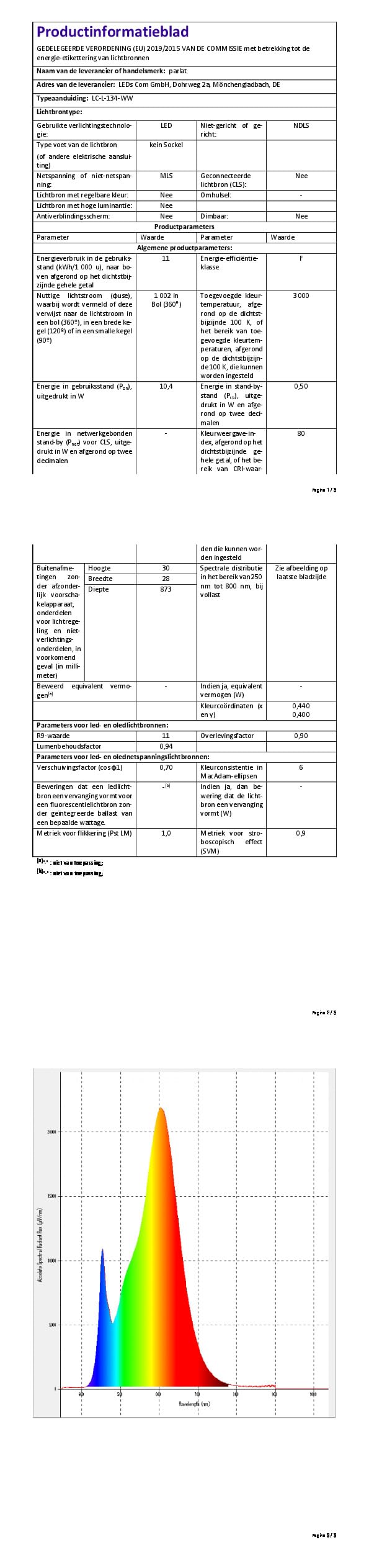 Parlat Apparecchi LED sottopensile Rigel, 87,3 cm ciascuno, 1002lm ciascuno, bianco caldo, set di 5
