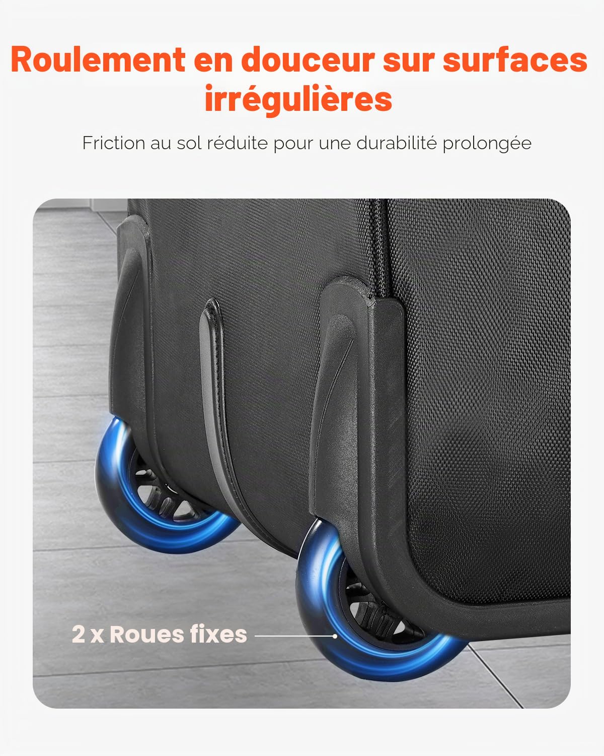 VEVOR Sac à roulettes pour Ordinateur Portable 17,3 Pouces, Mallette à roulettes pour PC, Poignée Télescopique à 4 Hauteurs, Tissu Oxford 1680D, pour Travail, Voyages d'affaires, Femmes, Hommes, Noir
