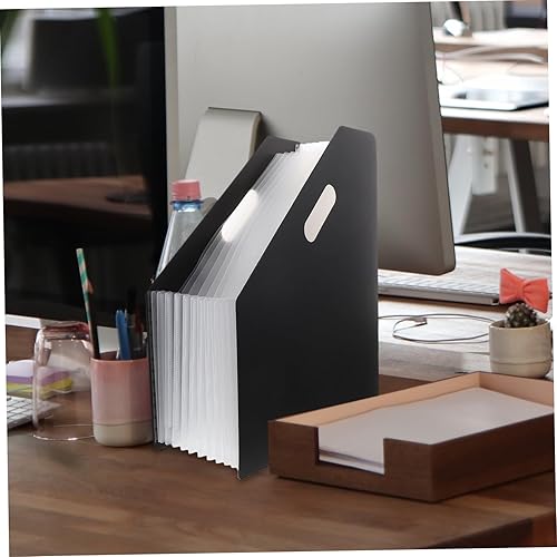 Miniatura 8 de NUOBESTY Organizador de escritorio con estantes de escritorio para archivos, carpetas con bolsillos, carpeta de papel a granel, carpeta ampliable,