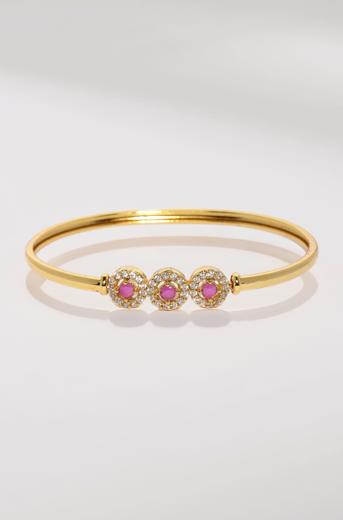 ZAVERI PEARLS Gold Plated Cubic Zirconia Studded Kada For Women-ZPFK9212